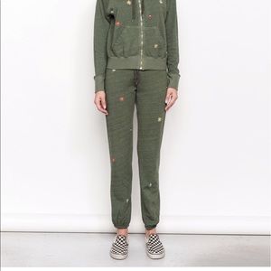 Sundry green flower joggers